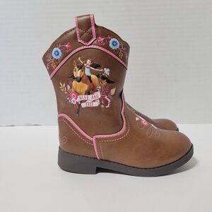 DreamWorks Spirit Riding Free Girls Cowboy Boots Size 8 Wild and Free